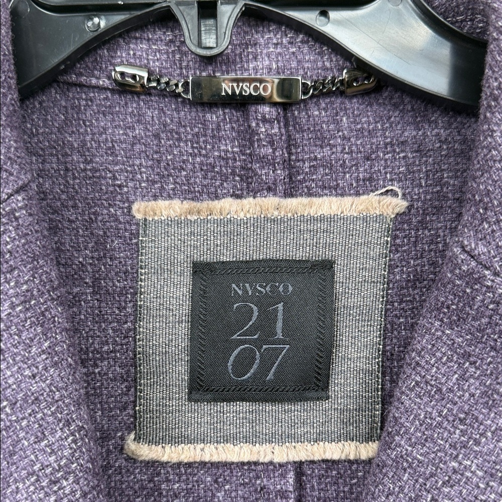 NVSCO 2107 Purple wool blend single breasted Blazer Jacket us 10 - Picture 3 of 11